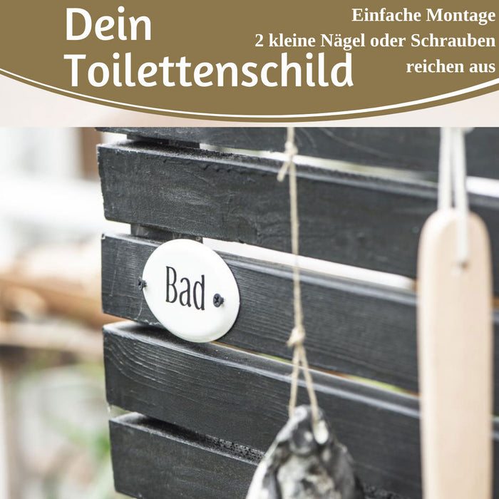 Vintage Metall Türschild Bad 9x5,5cm Dekoschild Nostalgieschild Schild