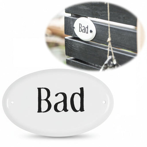 Vintage Metall Türschild Bad 9x5,5cm Dekoschild Nostalgieschild Schild