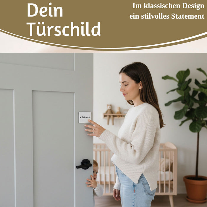 Vintage Emaille Türschild Private 6x5cm Hinweisschild Wandschild Deko Nostalgie