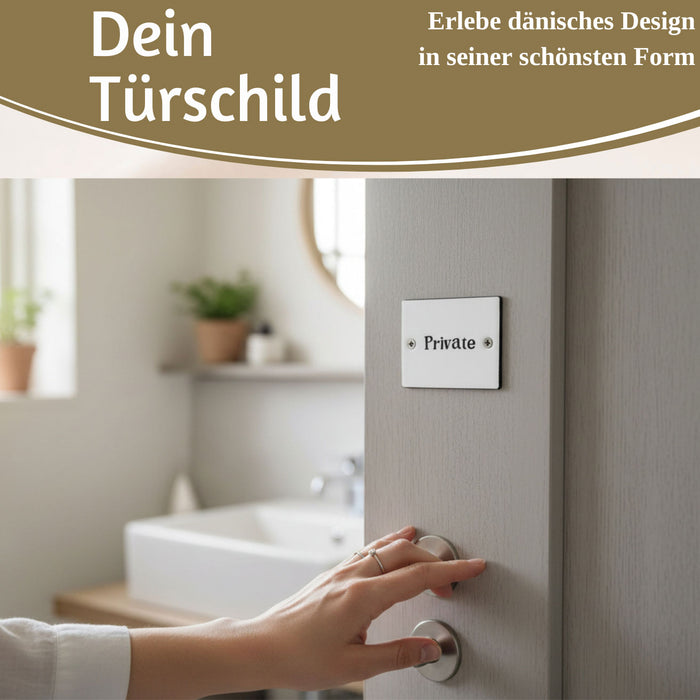 Vintage Emaille Türschild Private 6x5cm Hinweisschild Wandschild Deko Nostalgie