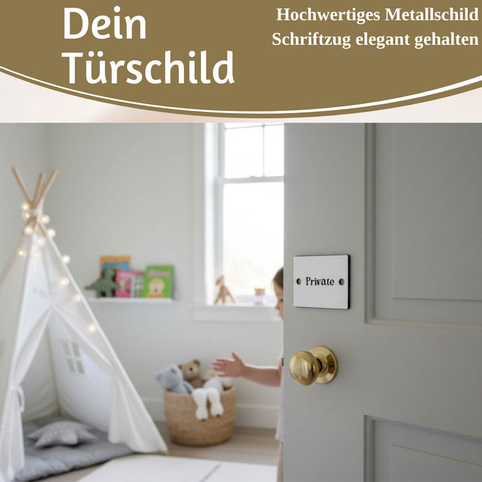 Vintage Emaille Türschild Private 6x5cm Hinweisschild Wandschild Deko Nostalgie