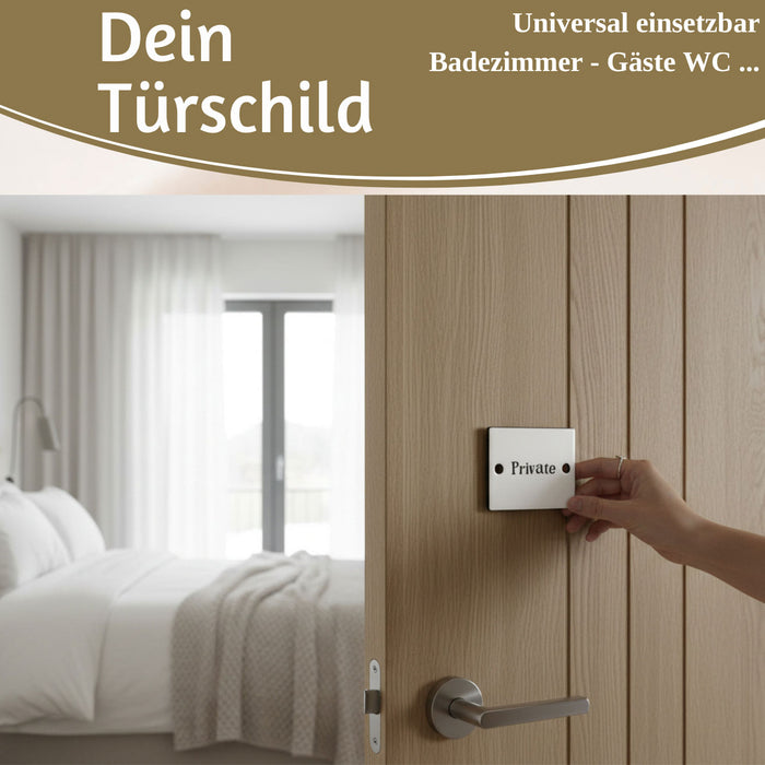 Vintage Emaille Türschild Private 6x5cm Hinweisschild Wandschild Deko Nostalgie