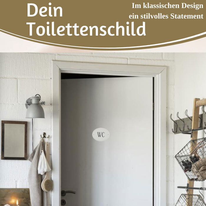 Vintage Metall Türschild WC 9x5,5cm Toilettenschild Deko Nostalgie Schild