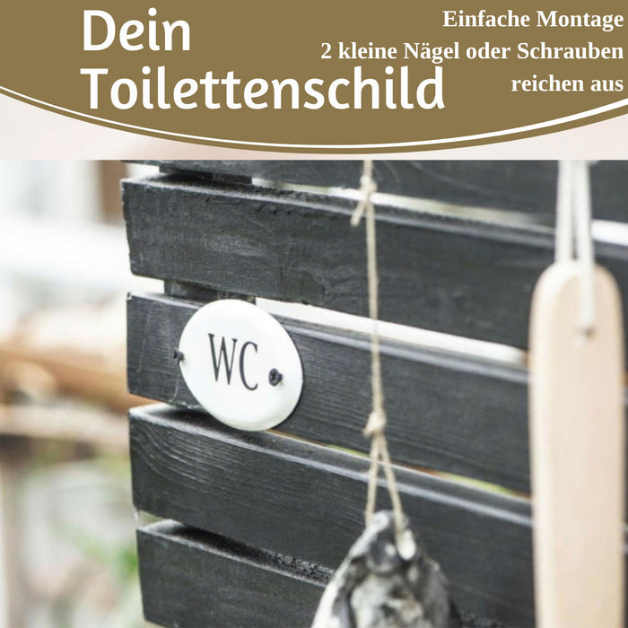 Vintage Metall Türschild WC 9x5,5cm Toilettenschild Deko Nostalgie Schild