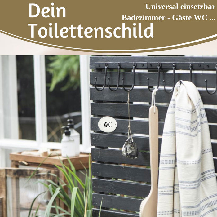 Vintage Metall Türschild WC 9x5,5cm Toilettenschild Deko Nostalgie Schild