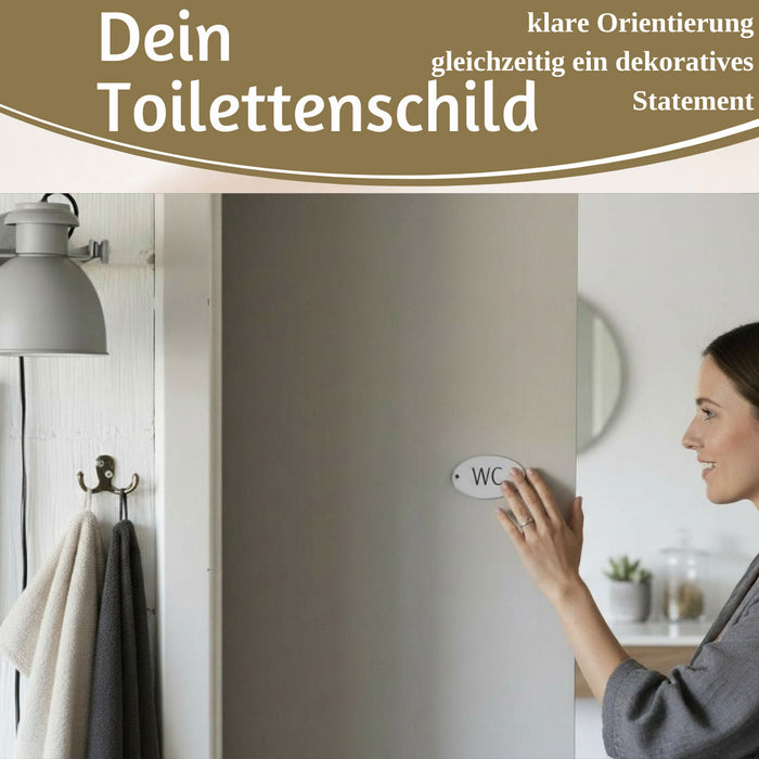 Vintage Metall Türschild WC 9x5,5cm Toilettenschild Deko Nostalgie Schild