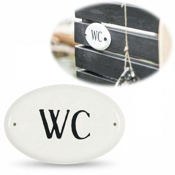 Vintage Metall Türschild WC 9x5,5cm Toilettenschild Deko Nostalgie Schild