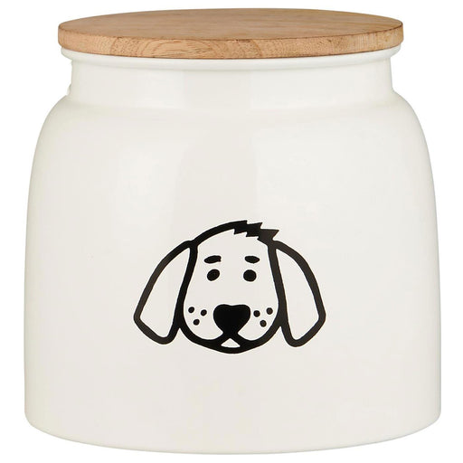 Vintage Futterdose Weiß 15cm Futtertonne Hundefutter Aufbewahrung Holz Deckel