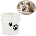 KI-generiertes Bild Vintage Futtereimer Weiß 24cm Futtertonne Hundefutter Aufbewahrung mit Deckel