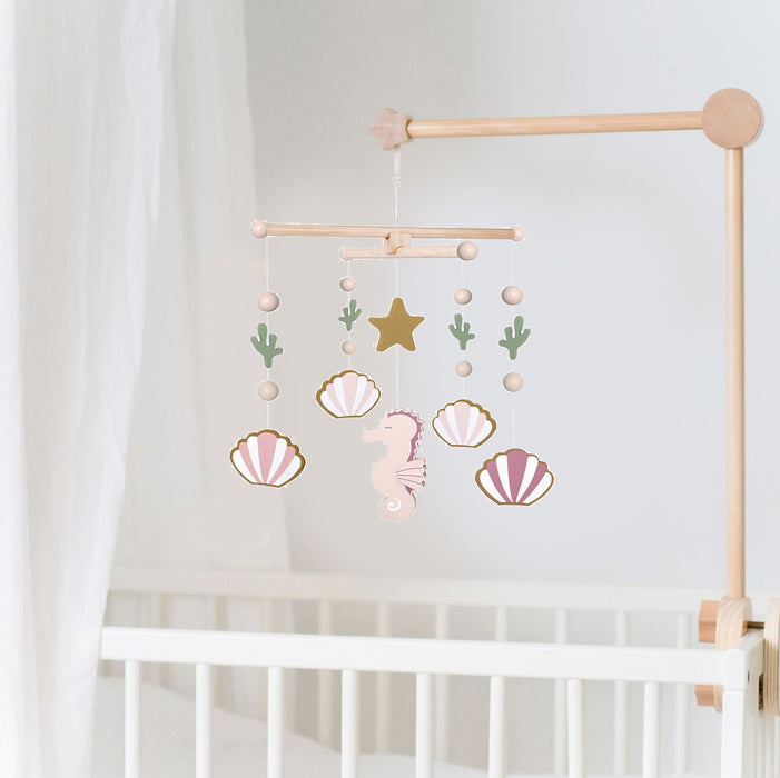 JaBaDaBaDo 3D Holz Mobile Seepferdchen Muschel T282 Baby Kinderzimmer