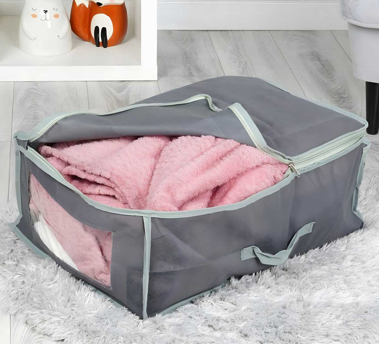 XL Vlies Unterbettkommode Grau 60x45x30cm Jumbo Unterbettbox Aufbewahrungsbox