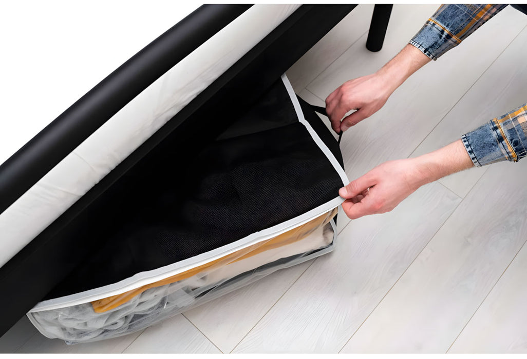 XL Unterbettkommode Schwarz 60x35x40cm Jumbo Unterbettbox Aufbewahrungsbox