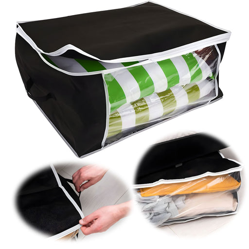 XL Unterbettkommode Schwarz 60x35x40cm Jumbo Unterbettbox Aufbewahrungsbox