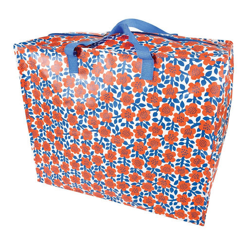 XXL Jumbo Bag Blumen Blau 55cm Recyclet Aufbewahrungstasche Einkaufstasche