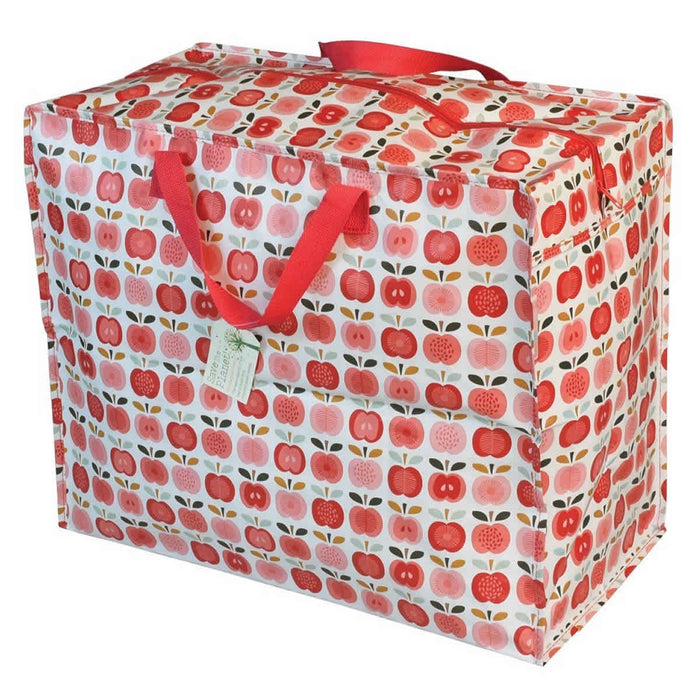 XXL Jumbo Bag Apfel Rot Weiß 55cm Recycelt Aufbewahrungstasche Einkaufstasche