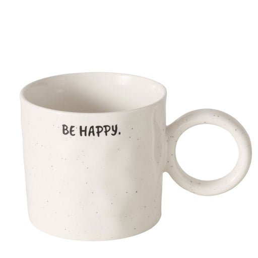 XL Jumbo Kaffeebecher 420ml Spruch Be Happy Henkelbecher Kaffeetasse