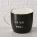 XL Jumbo Kaffeebecher 420ml but first Coffee Schwarz Henkelbecher Kaffeetasse