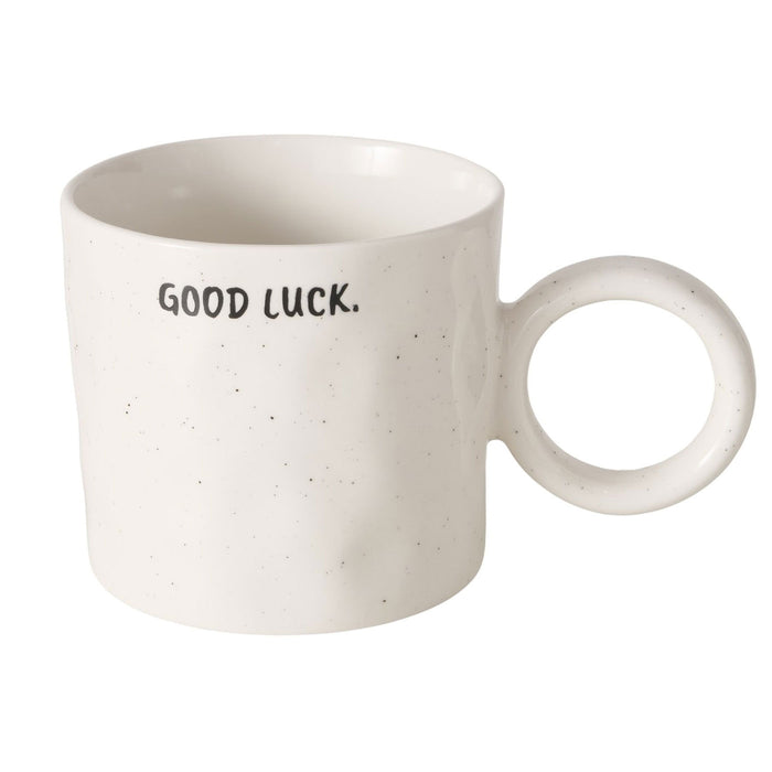 XL Jumbo Kaffeebecher 420ml Spruch Good Luck Henkelbecher Kaffeetasse