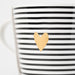 Kaffeebecher 420ml Echt-Gold Motiv "Goldenes Herz" Schwarz Weiß Kaffeetasse