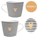 Kaffeebecher 420ml Echt-Gold Motiv "Goldenes Herz" Schwarz Weiß Kaffeetasse
