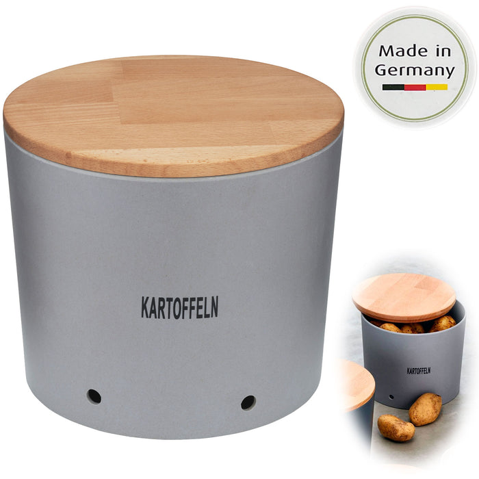 Natur-Design Kartoffeltopf 23x20cm Made in Germany Grau Silber
