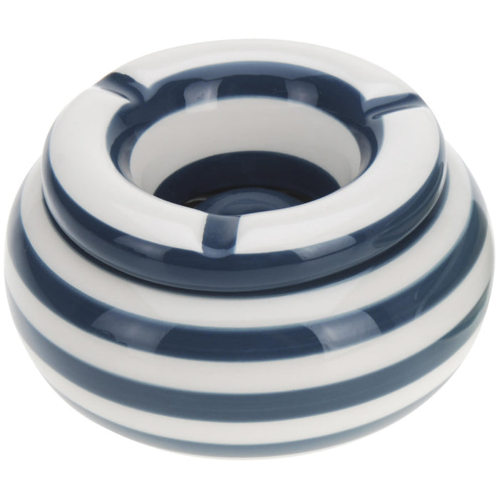 XL Sturmaschenbecher 14x9cm Blau Weiß Windaschenbecher Aschenbecher