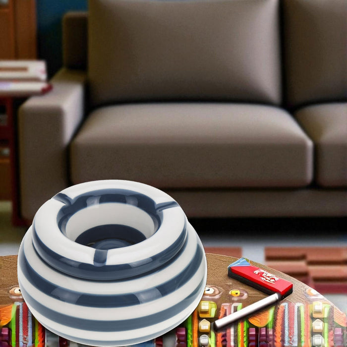 XL Sturmaschenbecher 14x9cm Blau Weiß Windaschenbecher Aschenbecher