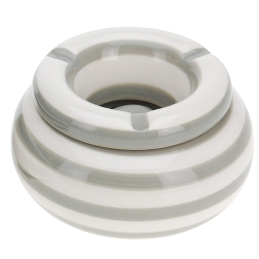 XL Sturmaschenbecher 14x9cm Grau Weiß Windaschenbecher Aschenbecher