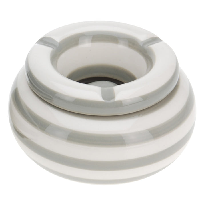 XL Sturmaschenbecher 14x9cm Grau Weiß Windaschenbecher Aschenbecher