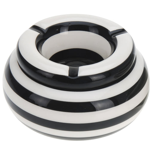 XL Sturmaschenbecher 14x9cm Schwarz Weiß Windaschenbecher Aschenbecher