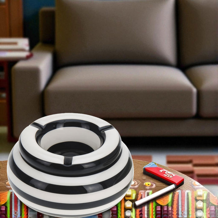 XL Sturmaschenbecher 14x9cm Schwarz Weiß Windaschenbecher Aschenbecher