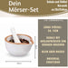 KI-generiertes Bild,Keramik Mörser Stößel Set Braun Weiß Ø 12cm kleiner Gewürzmörser Zerkleinerer