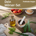 KI-generiertes Bild,Keramik Mörser Stößel Set Braun Weiß Ø 12cm kleiner Gewürzmörser Zerkleinerer