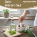 Keramik Mörser Stößel Set Braun Weiß Ø 12cm kleiner Gewürzmörser Zerkleinerer