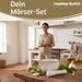 Keramik Mörser Stößel Set Braun Weiß Ø 12cm kleiner Gewürzmörser Zerkleinerer