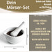 KI-generiertes Bild,Keramik Mörser Stößel Set Weiß Ø 12cm kleiner Gewürzmörser Zerkleinerer