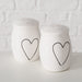 2-fach Salzstreuer Pfefferstreuer ❤️ Herzen ❤️ 8cm Keramik Weiß Schwarz