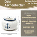 Sturmaschenbecher Anker 10x7,5cm Maritim Weiß Blau Windaschenbecher Aschenbecher