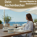 Sturmaschenbecher Heimathafen 10x7,5cm Maritim Weiß Blau Windaschenbecher Aschenbecher