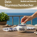 Sturmaschenbecher Moin 10x7,5cm Maritim Weiß Blau Windaschenbecher Aschenbecher
