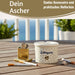 KI-generiertes Bild,Sturmaschenbecher Lieblingsplatz 10x7,5cm Maritim Weiß Blau Windaschenbecher Aschenbecher