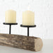 4-fach Kerzenschale Holz 51cm Braun Stumpenkerze Kerzenständer Kerzenleiste