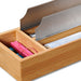3-fach Holz Folienspender Bambus Schubladen Alufolienspender Folienschneider