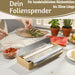 KI-generiertes Bild,2-fach Holz Folienspender Bambus Schubladen Alufolienspender Folienschneider