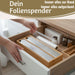 KI-generiertes Bild,2-fach Holz Folienspender Bambus Schubladen Alufolienspender Folienschneider