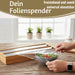 KI-generiertes Bild,2-fach Holz Folienspender Bambus Schubladen Alufolienspender Folienschneider
