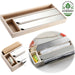 4-fach Holz Folienspender Bambus Schubladen Alufolienspender Folienschneider
