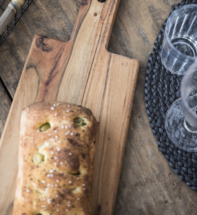 Holz Griffbrett Servierbrett 29cm Akazie Eckig Frühstücksbrett Küchenbrett