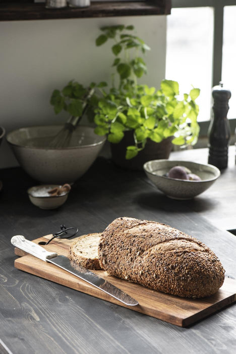 Holz Griffbrett Servierbrett 45cm Akazie XL Eckig Schneidebrett Tranchierbrett