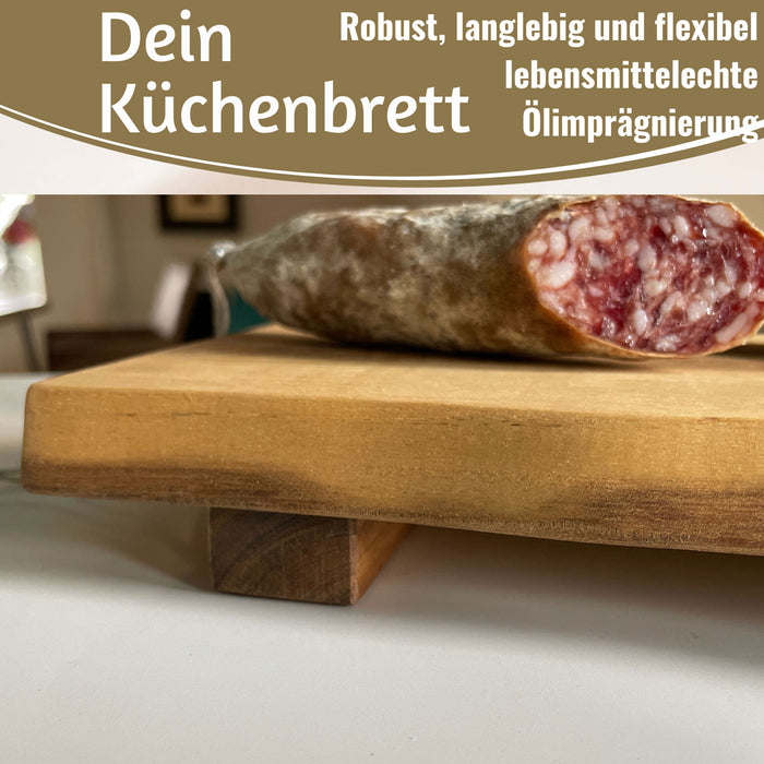 XL Vesperbrett Servierbrett 53cm Akazie Schneidebrett Serviertablett auf Füßen